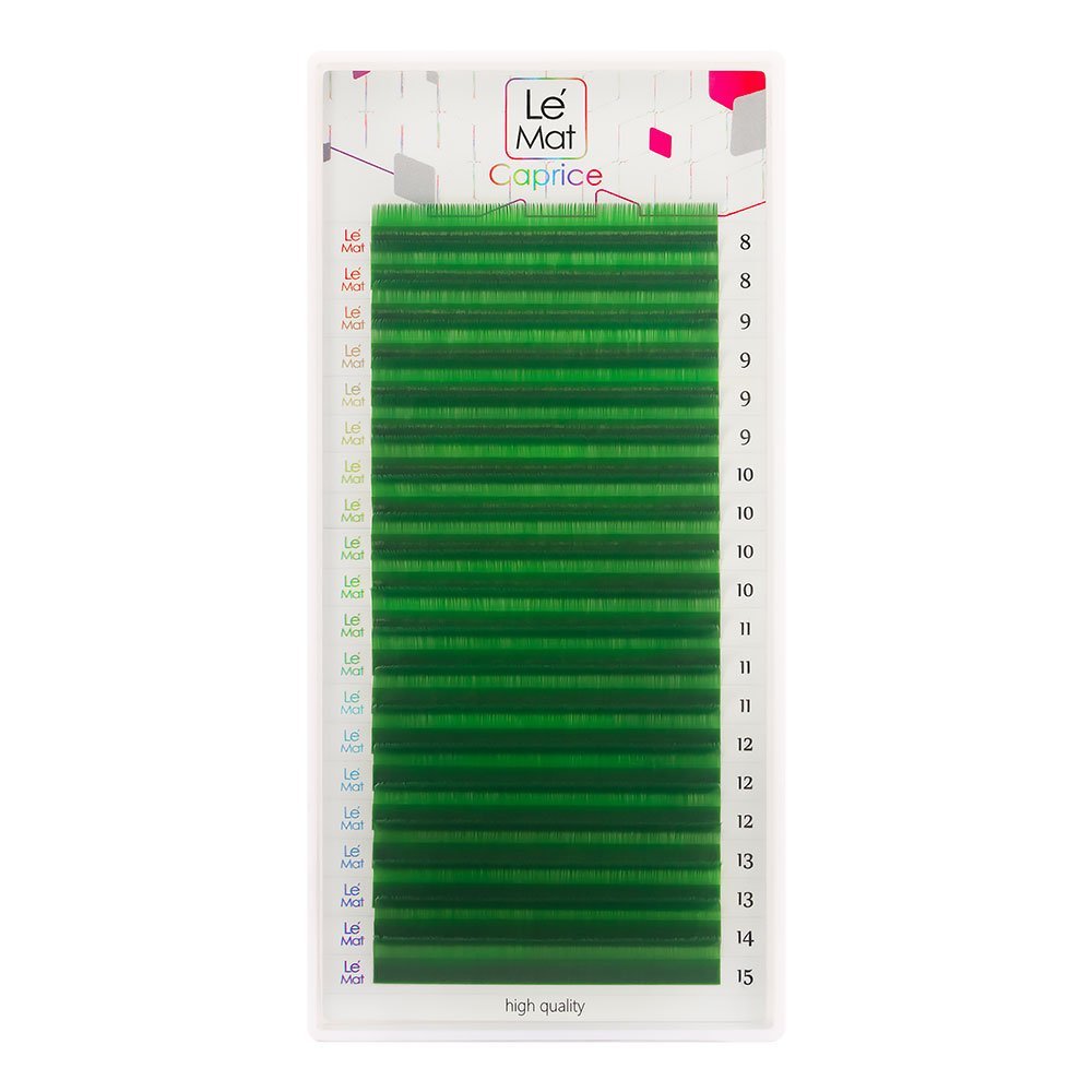 

Ресницы Deep green Le Maitre Caprice 20 линий M 0.10 MIX 6-13 mm, Зеленый