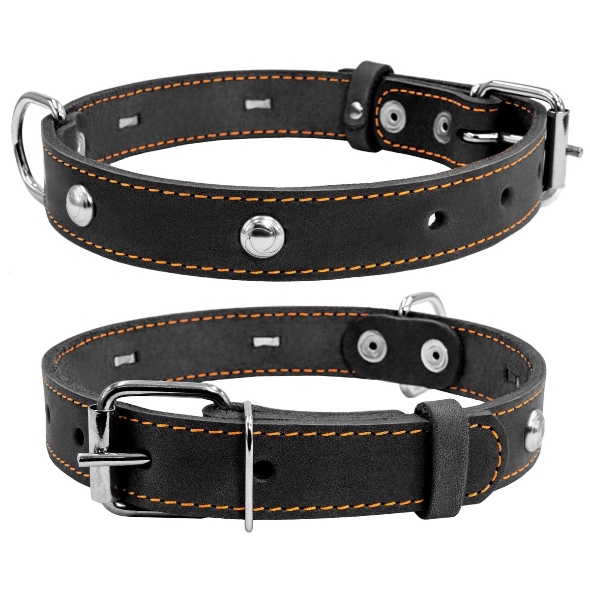 фото Ошейник для собак collar одинарный с украшениями черный 48-63 см