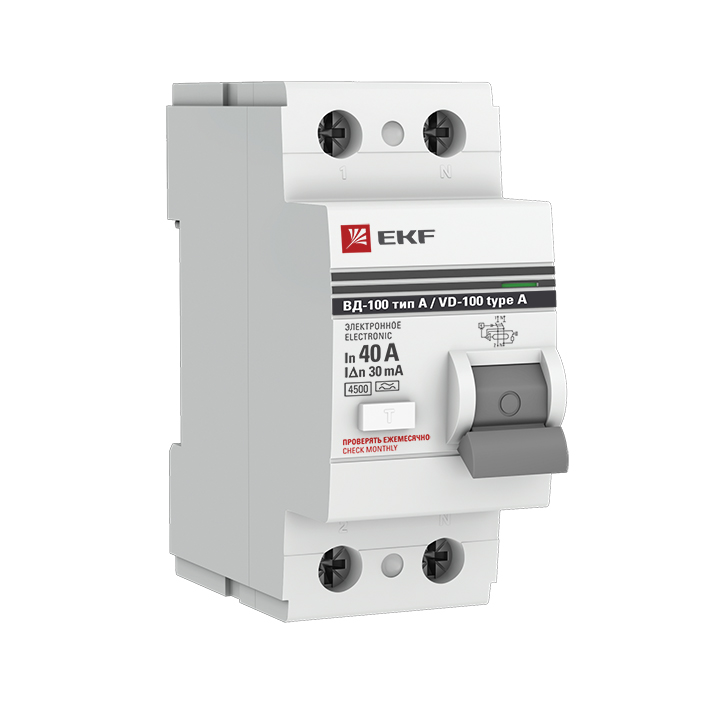 фото Устройство защитного отключения ekf elcb-2-40-30-e-a-pro