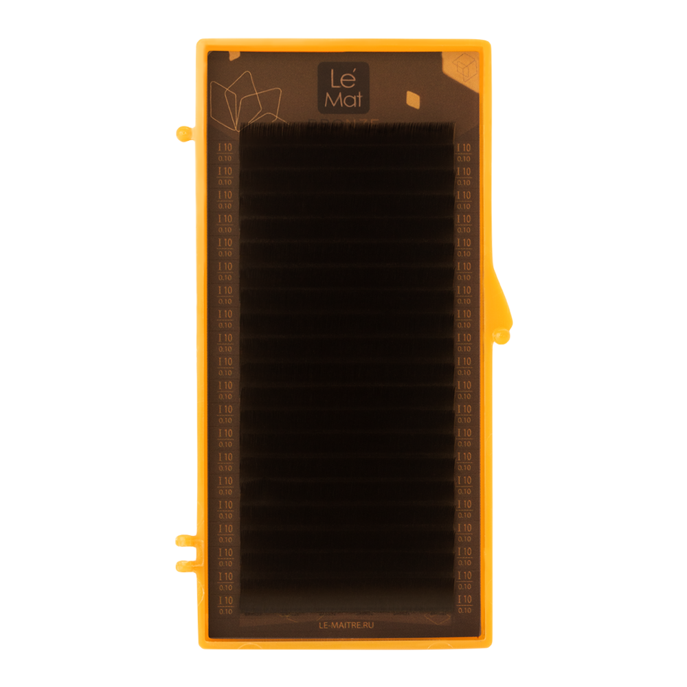 

Ресницы Dark chocolate Le Maitre Bronze 20 линий C 0.10 12 mm, Коричневый