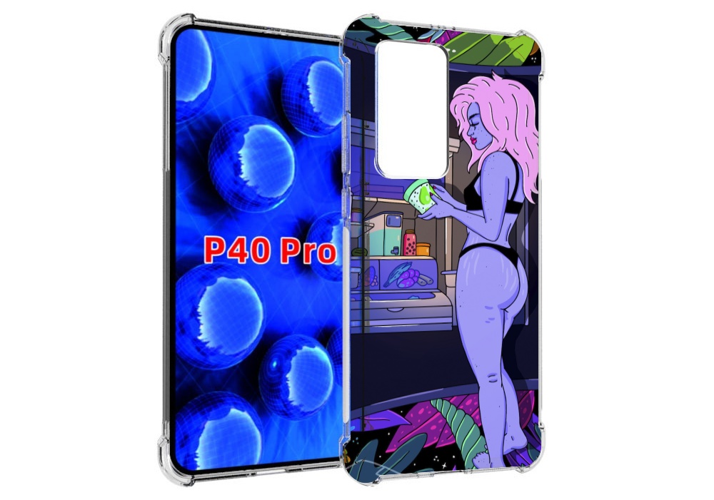 

Чехол MyPads девушка любит покушать женский для Huawei P40 Pro противоударный, Прозрачный, Tocco
