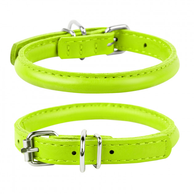 фото Ошейник для собак collar glamour повседневный, кожа, зеленый, обхват шеи 17-20 см