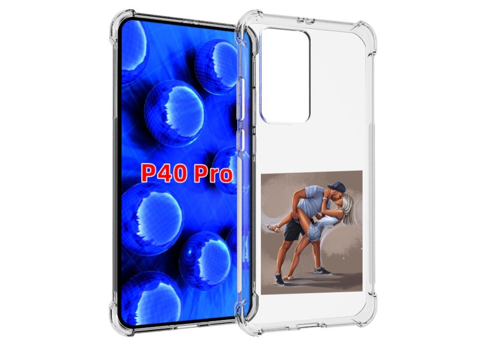 

Чехол MyPads девушка с парнем танцуют женский для Huawei P40 Pro противоударный, Прозрачный, Tocco