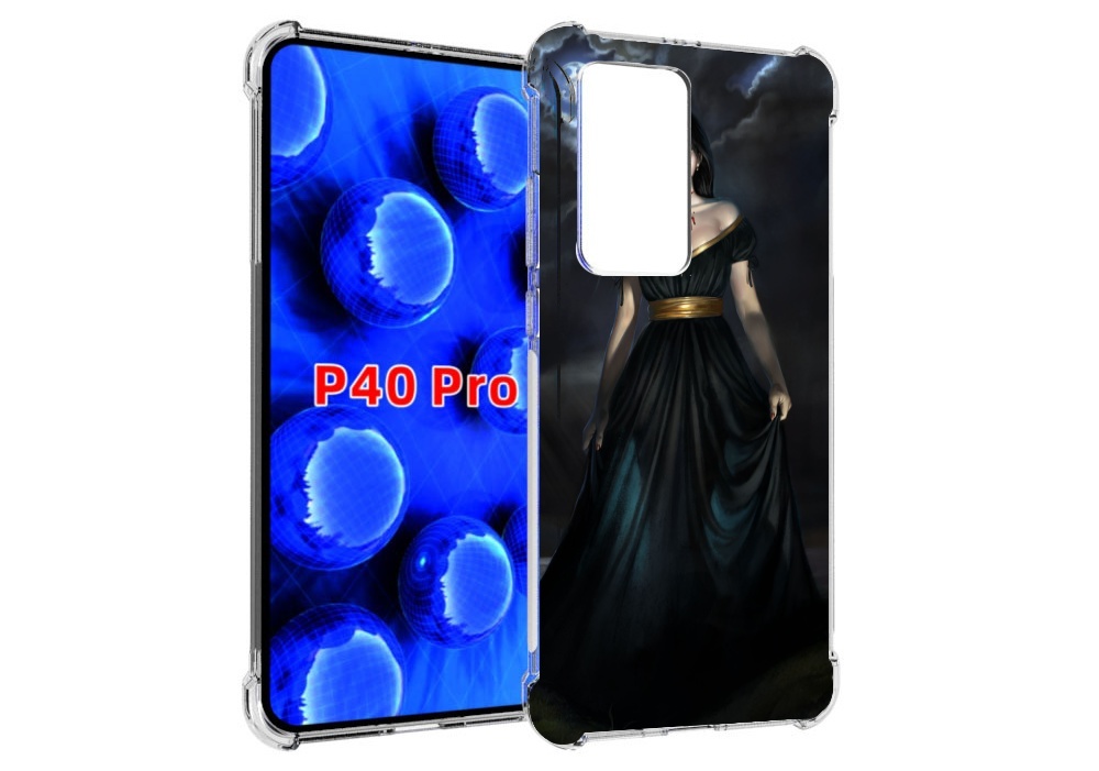 

Чехол MyPads девушка с порезом на горле женский для Huawei P40 Pro противоударный, Прозрачный, Tocco