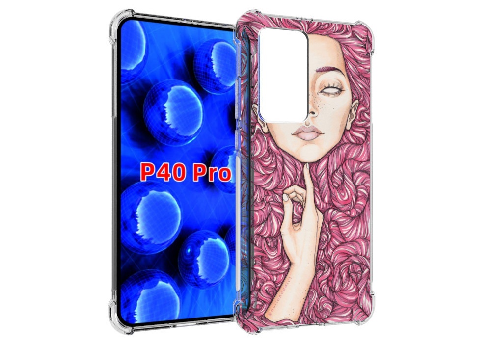 

Чехол MyPads девушка утонула в волосах женский для Huawei P40 Pro противоударный, Прозрачный, Tocco