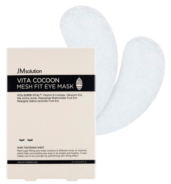 фото Патчи jmsolution vita cocoon mesh fit eyes mask лифтинг с экстрактом шелкопряда, 2 мл jm solution