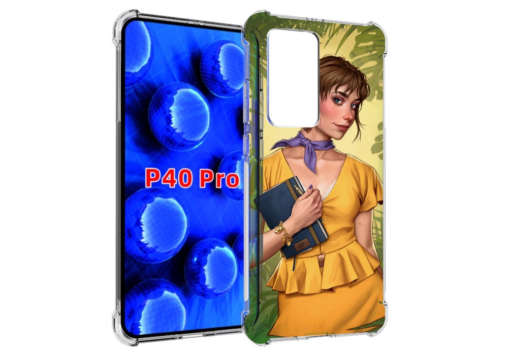 

Чехол MyPads девушка-в-зелени женский для Huawei P40 Pro противоударный, Прозрачный, Tocco