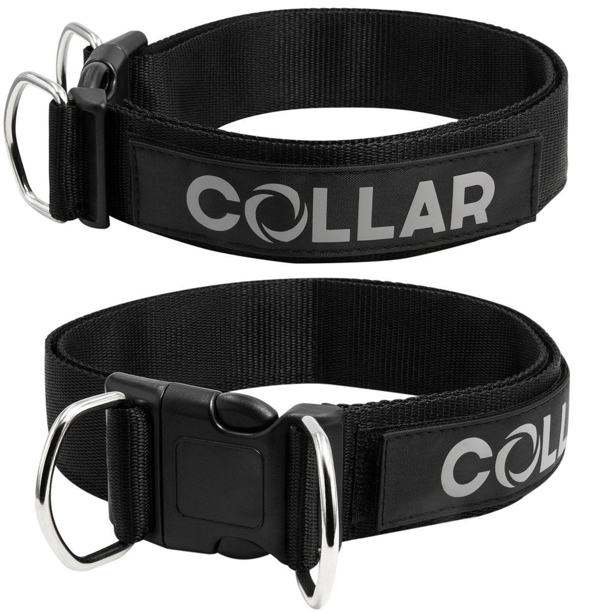 фото Ошейник для собак collar police повседневный, нейлон, черный, обхват шеи 45-80 см