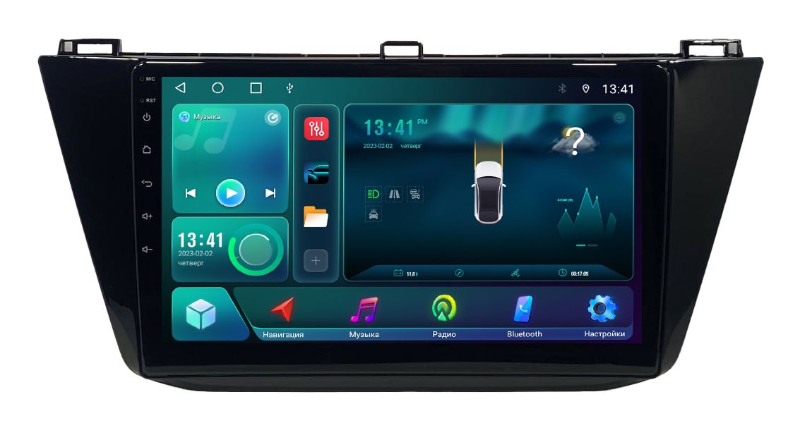 Автомагнитола ANDROID Volkswagen Tiguan 2017, Android 12, 6/128GB, Мультируль / ШГУ / Авто
