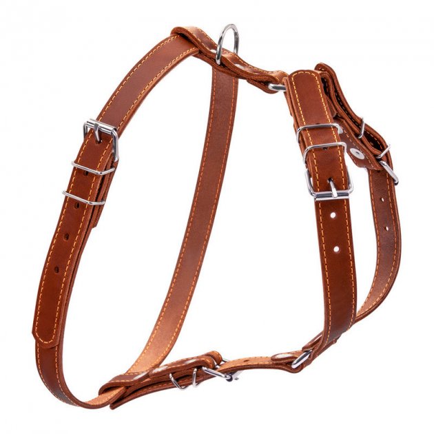 

Шлейка для собак Collar одинарная, кожа, коричневый 20 мм, 40-56 см/ 57-65 см