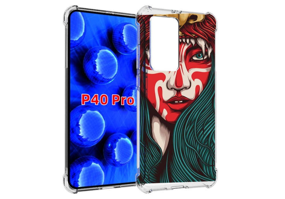 

Чехол MyPads девушка-в-маскировке для Huawei P40 Pro противоударный, Прозрачный, Tocco