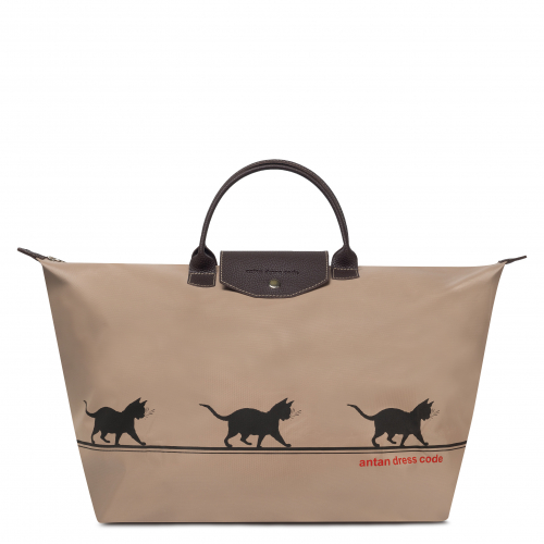 фото Дорожная сумка женская antan 175 cat on the sly beige, 44х30х22 см