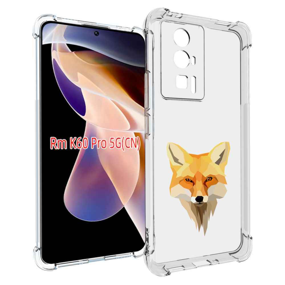 Чехол MyPads голова-лисы для Xiaomi Redmi K60 Pro