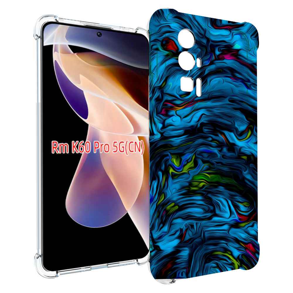 

Чехол MyPads голубая краска в темноте для Xiaomi Redmi K60 Pro, Прозрачный, Tocco