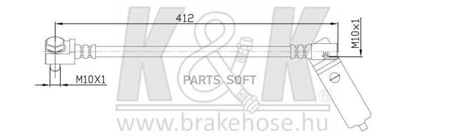 

K K FT2546 Шланг тормозной передн лев FORD: TRANSIT 2.0DI 03- 1шт