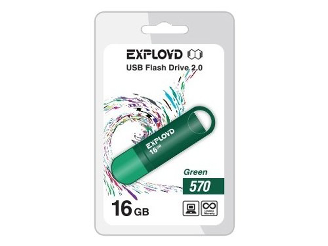 

Флешка Exployd 570 16ГБ Green (EX-16GB-570-Green), 570