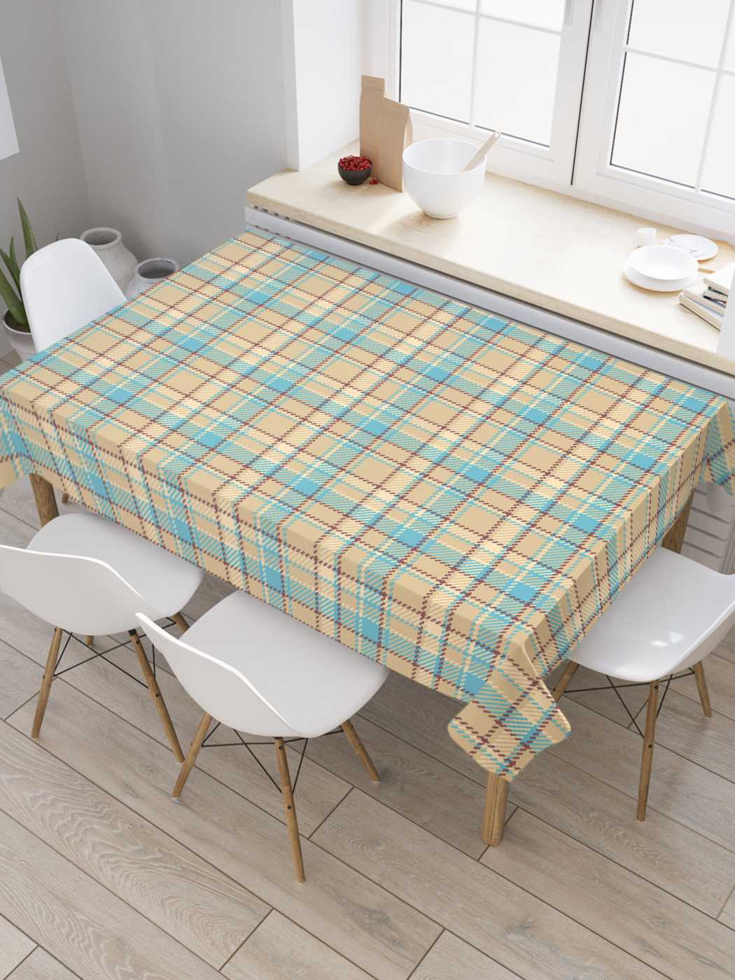 

Скатерть прямоугольная JoyArty "Полотно для килта" из оксфорда, 180x145 см, Голубой, Полотно для килта