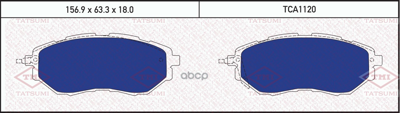 

Колодки тормозные SUBARU LEGACY/OUTBACK/TRIBECA 03- перед. Tatsumi TCA1120