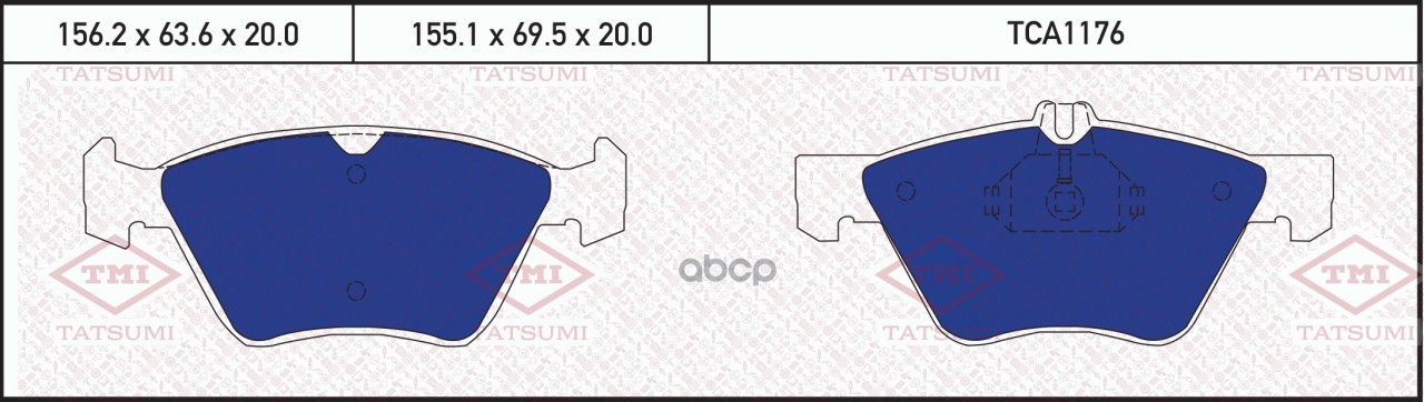 

Тормозные колодки Tatsumi передние дисковые tca1176