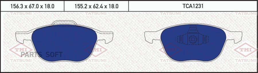 

Тормозные колодки Tatsumi передние дисковые tca1231