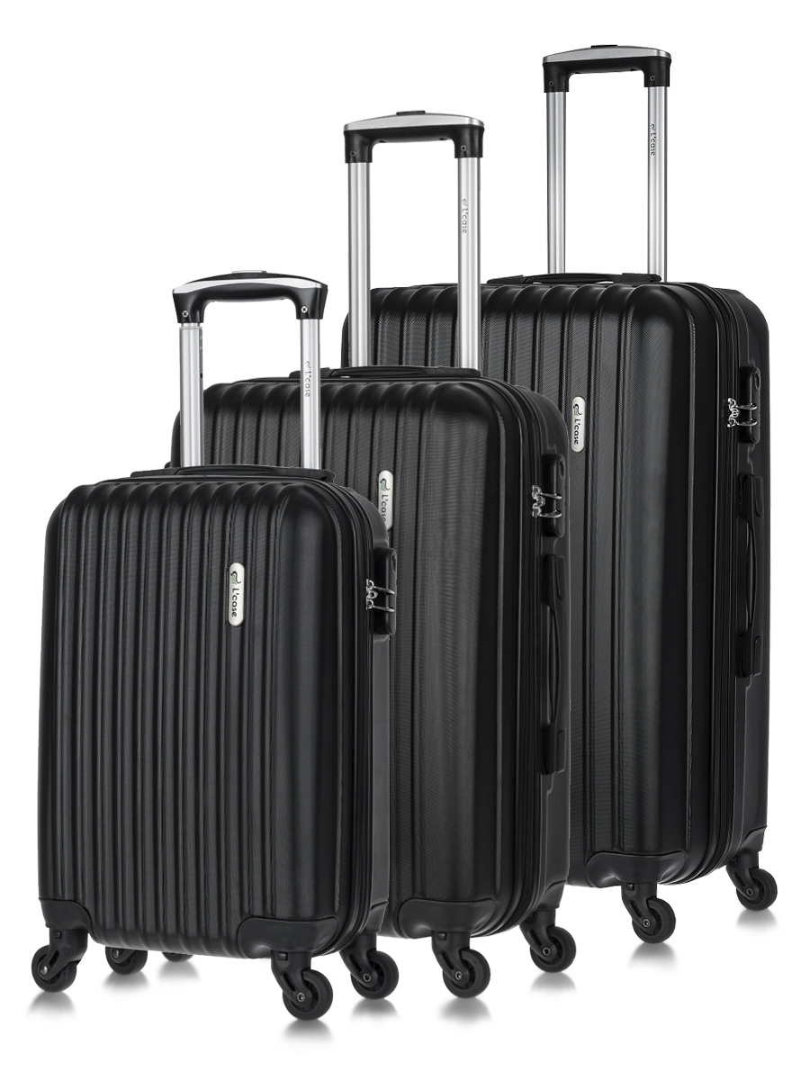 Комплект чемоданов унисекс L'Case Krabi черный, S/M/L