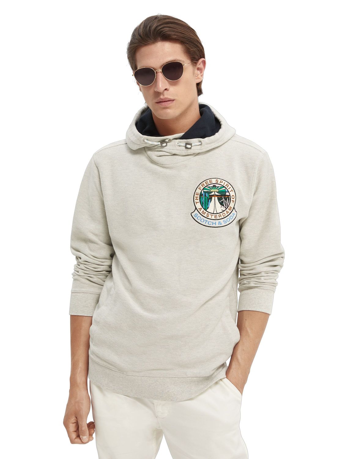 

Худи мужское Scotch & Soda 165340/0606 серое S, 165340/0606