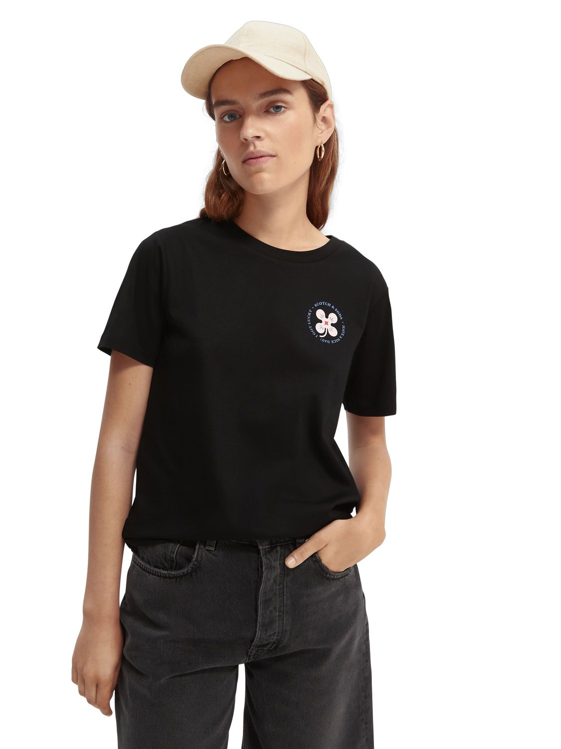 

Футболка женская Scotch & Soda 164697/0008 черная M, 164697/0008