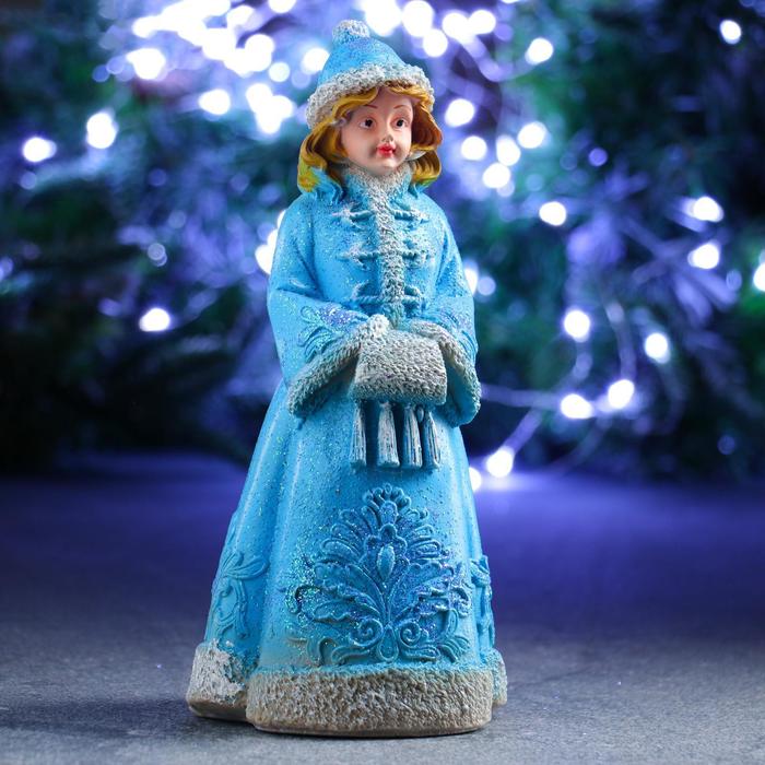 фото Фигура "снегурочка " голубой кафтан, 9х10х23см хорошие сувениры