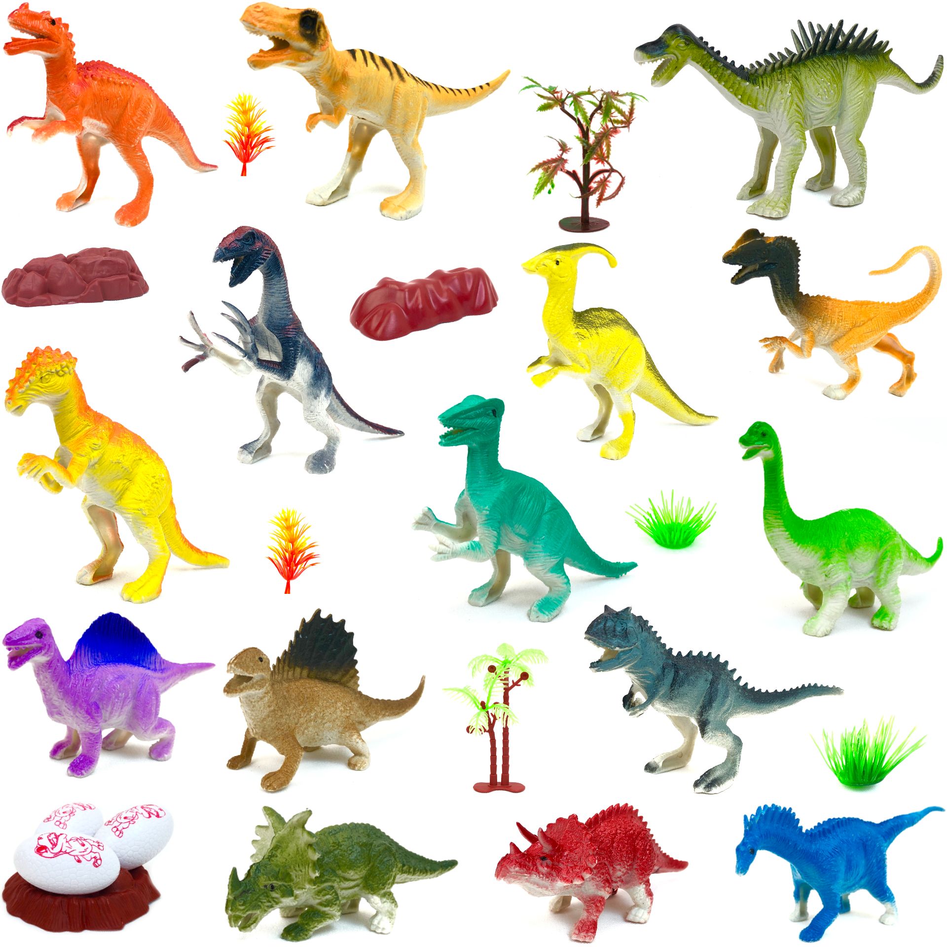 Набор животных Динозавры с аксессуарами, 15 фигурок, игровой набор, размер: 8-15 см