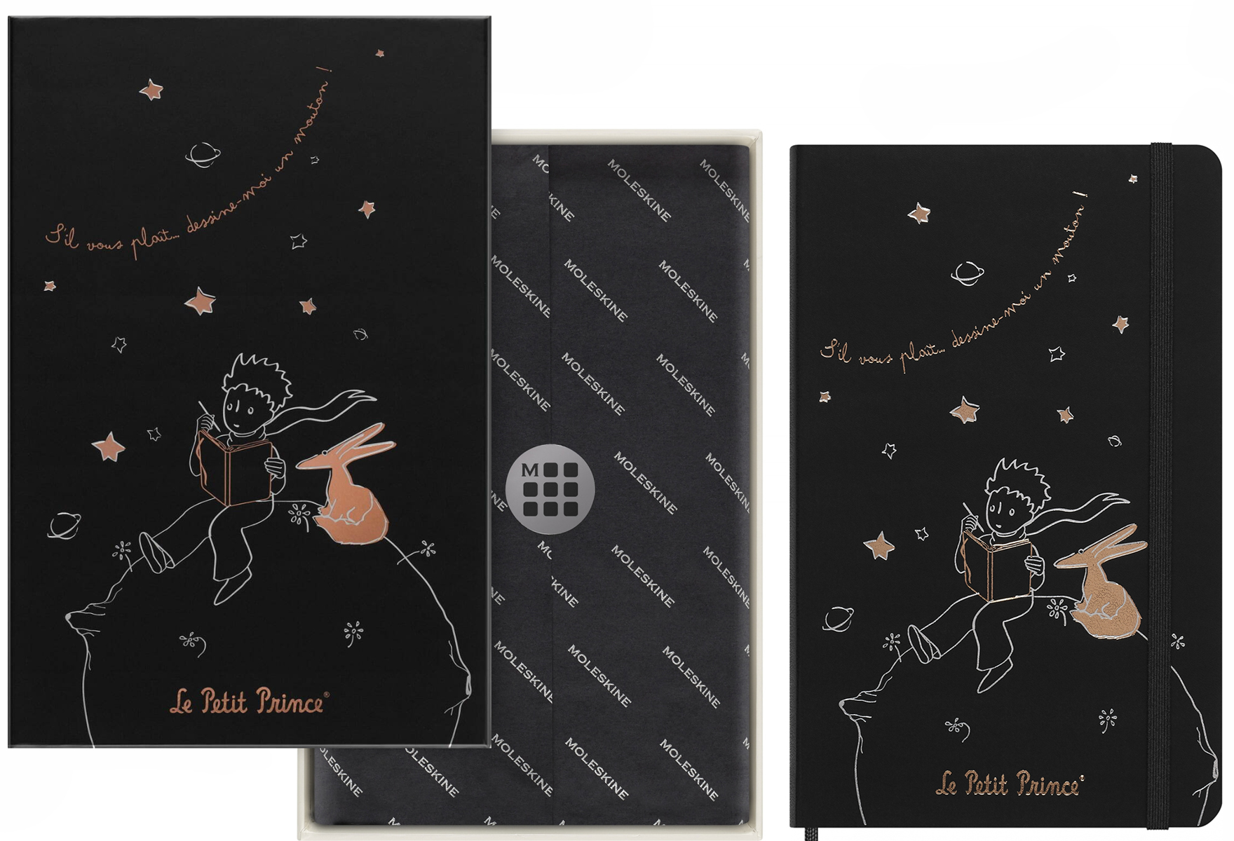 

Блокнот Moleskine в линейку A5 сшивка 88 листов, Petit Prince