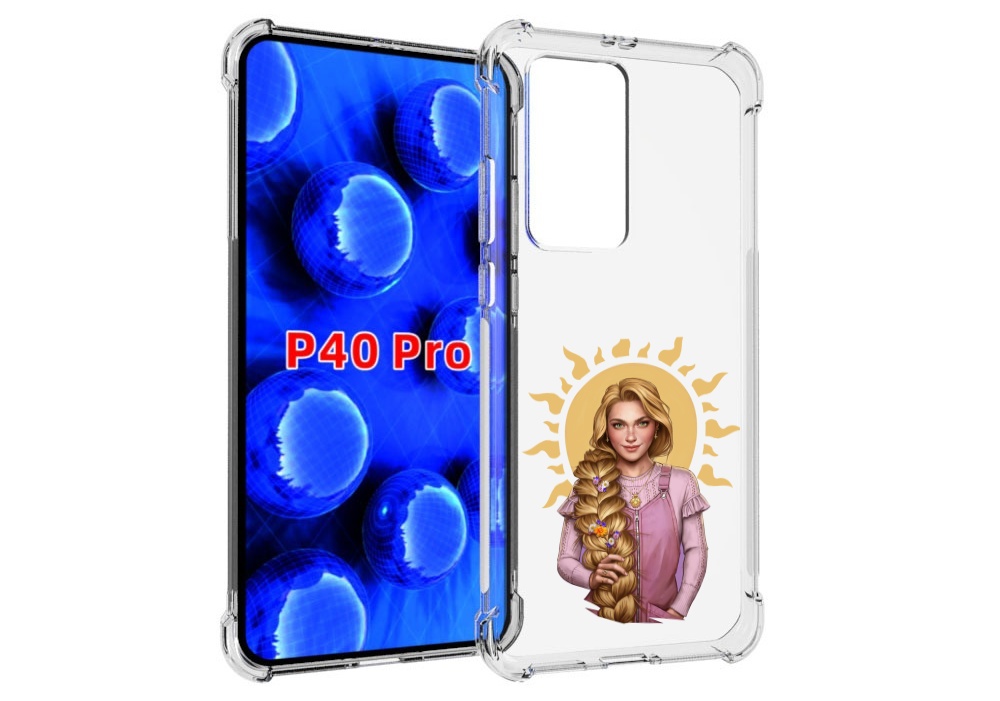 

Чехол MyPads девушка-с-большой-косой для Huawei P40 Pro противоударный, Прозрачный, Tocco