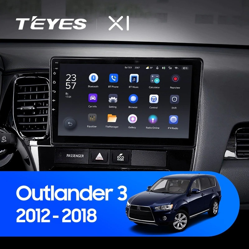 Штатная магнитола Teyes X1 4G 232 Mitsubishi Outlander 3 2012-2018 Тип-B 2730000₽