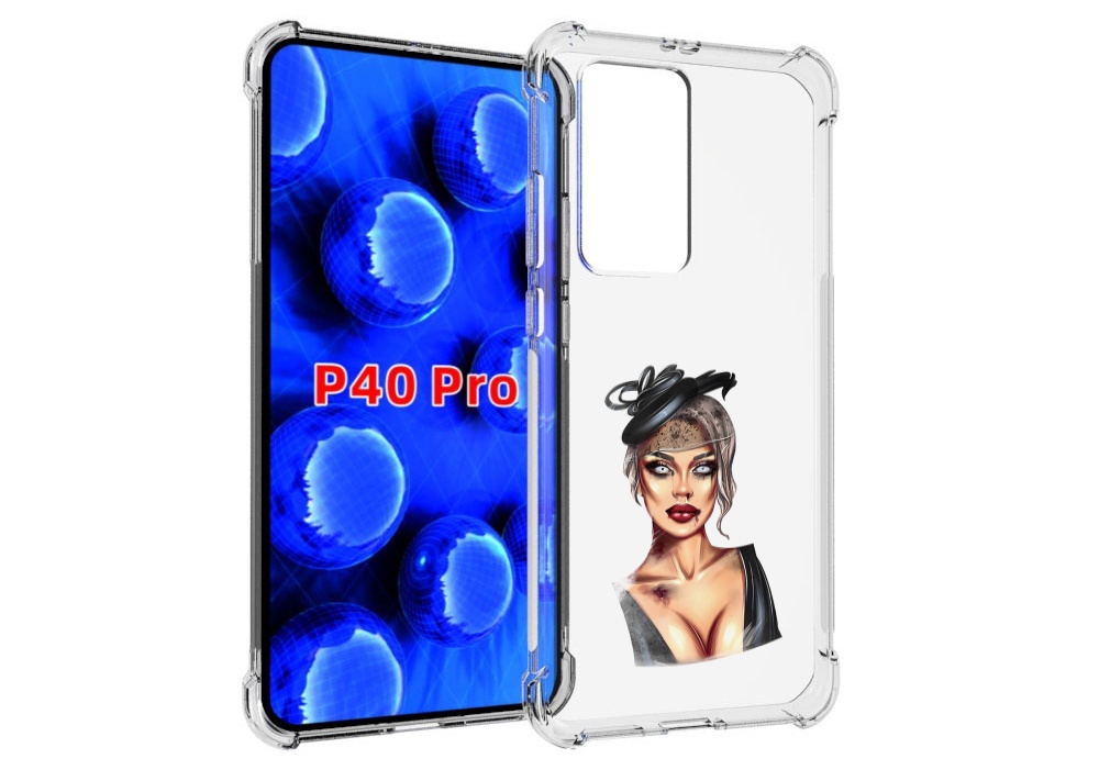 

Чехол MyPads девушка-с-линзами для Huawei P40 Pro противоударный, Прозрачный, Tocco