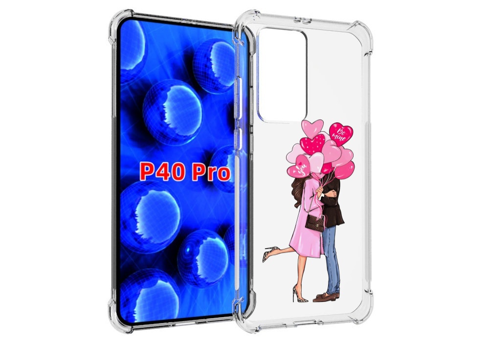 

Чехол MyPads девушка-с-парнем-сердечки женский для Huawei P40 Pro противоударный, Прозрачный, Tocco