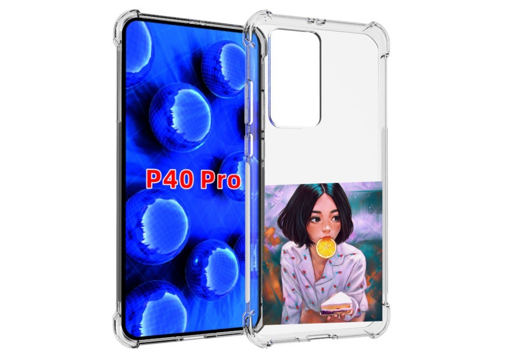 

Чехол MyPads девушка-с-чизкейком женский для Huawei P40 Pro противоударный, Прозрачный, Tocco