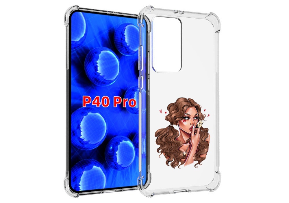 

Чехол MyPads девушка-со-стрелой женский для Huawei P40 Pro противоударный, Прозрачный, Tocco