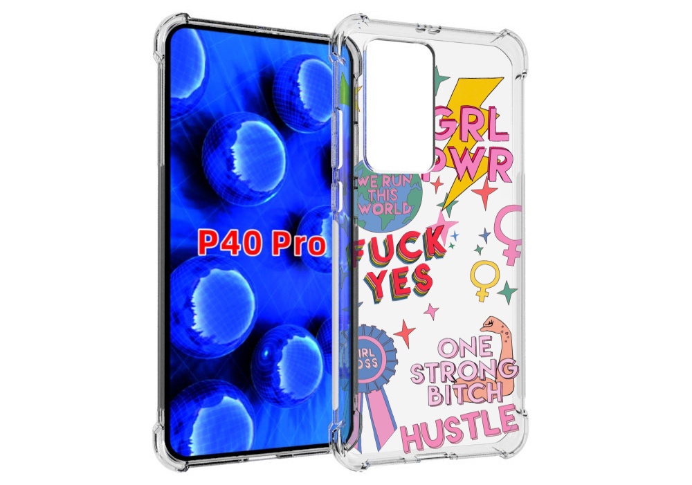 

Чехол MyPads девушки-боссы женский для Huawei P40 Pro противоударный, Прозрачный, Tocco
