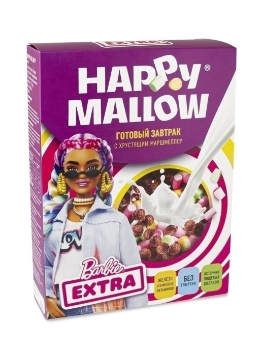 Сухой завтрак Happy Mallow Barbie extra с хрустящими маршмеллоу 240 г