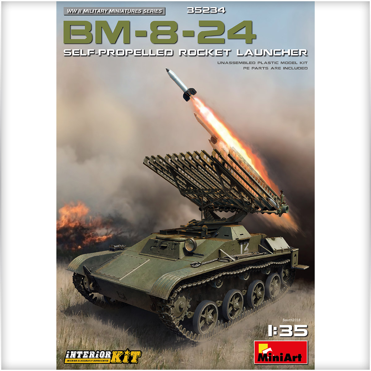 

Сборная модель MiniArt 1/35 БМ-8-24 СОВЕТСКАЯ САМОХОДНАЯ РАКЕТНАЯ УСТАНОВКА 35234