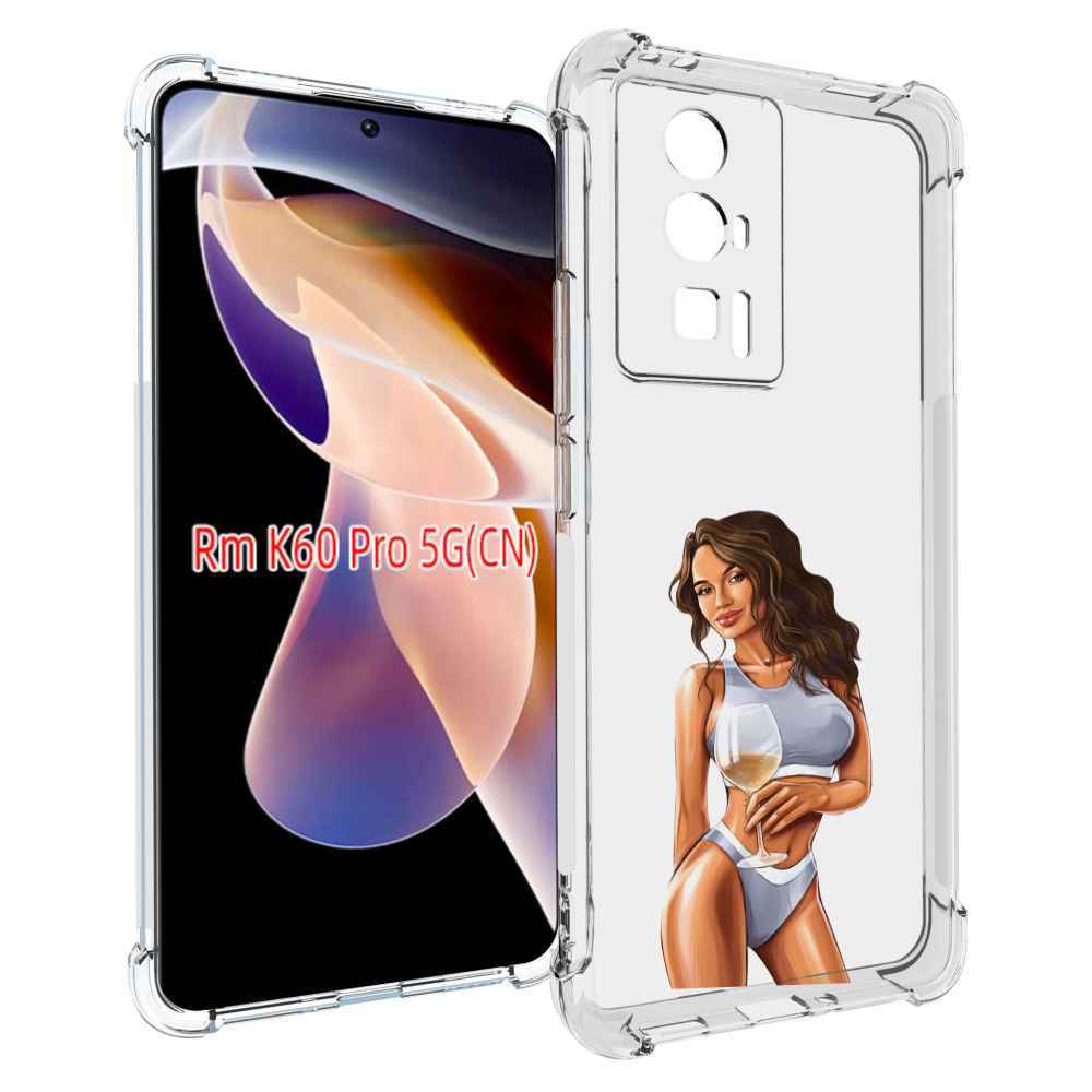 Чехол MyPads девушка-в-сером-купальнике- женский для Xiaomi Redmi K60 Pro