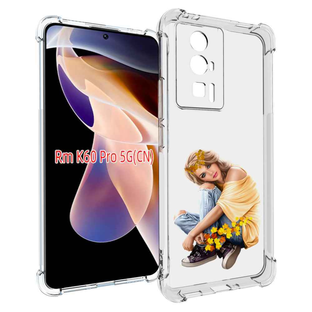 Чехол MyPads девушка-в-цветочками женский для Xiaomi Redmi K60 Pro