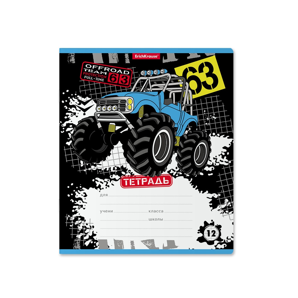 

Тетрадь школьная ErichKrause 012010154-48816 Track car клетка 12 листов А5 1 шт, Track car