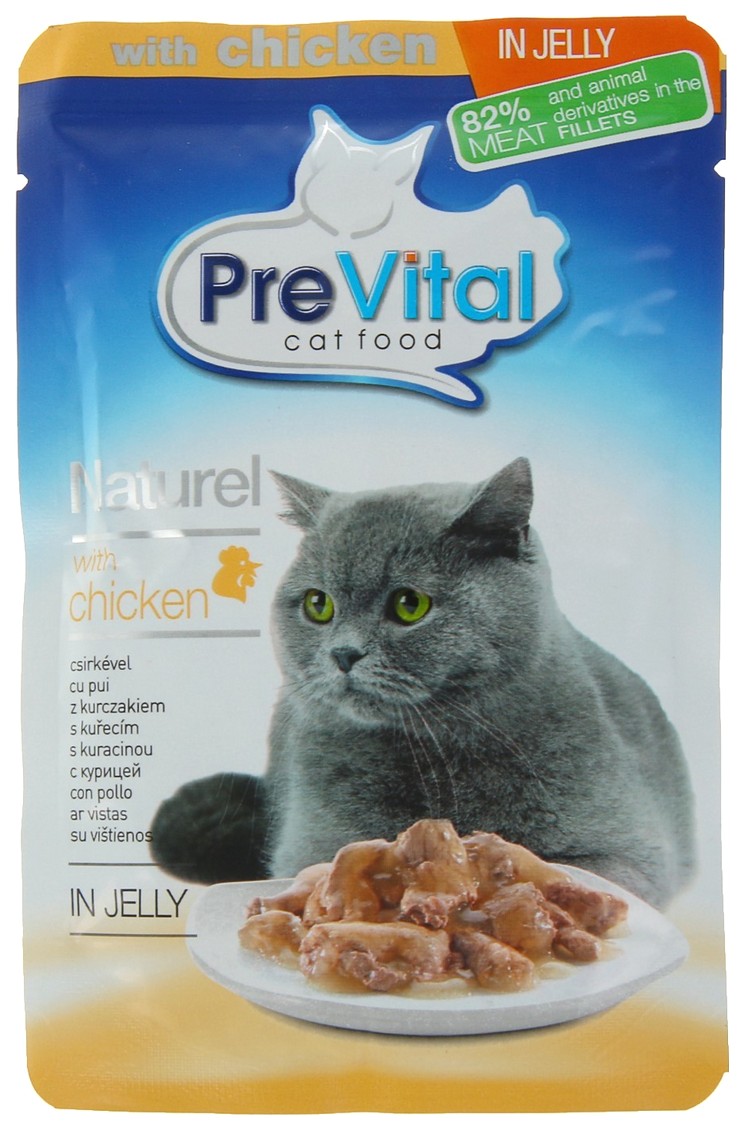 фото Влажный корм для кошек prevital naturel, курица, 28шт, 85г