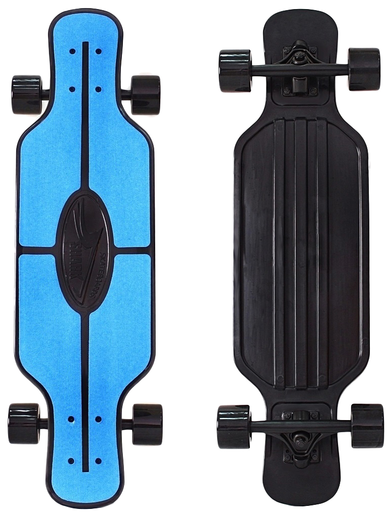 фото Скейтборд y-scoo longboard shark tir 31 с сумкой blue-black