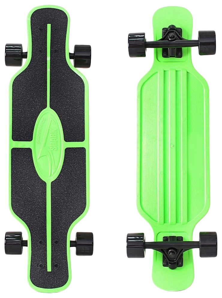 фото Детский скейтборд y-scoo longboard shark tir 31" с сумкой зелено-черный 408-g