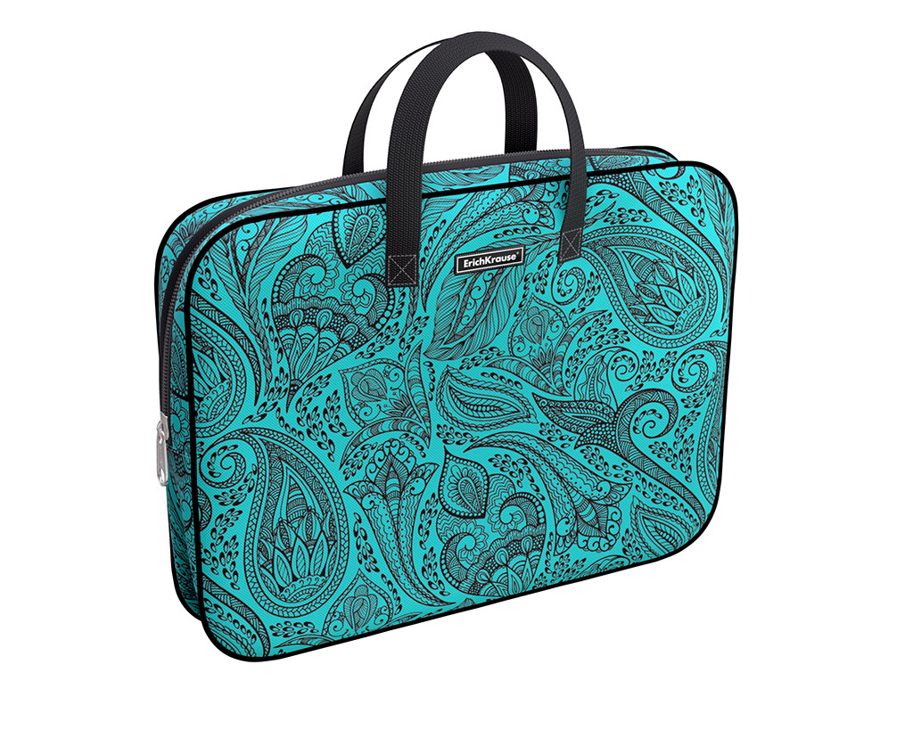 

Папка текстильная на молнии ErichKrause с ручками Paisley Style, A4+