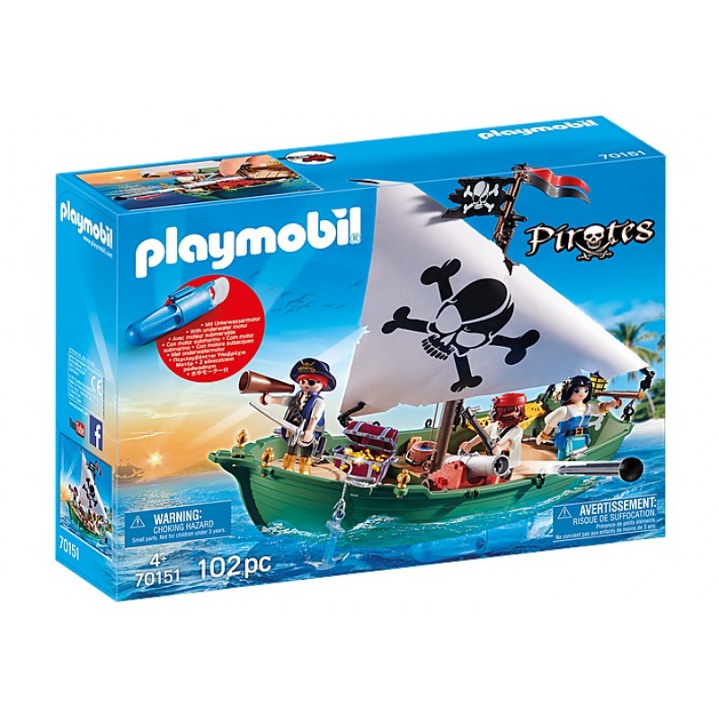 

Конструктор Playmobil Пиратский корабль с мотором 70151, Пираты