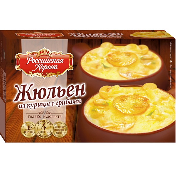 фото Жюльен российская корона из курицы с грибами в коробке, 250 г