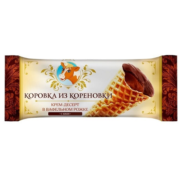 

Крем-десерт сливочный Коровка из Кореновки Рожок с шоколадной варенкой 40 г