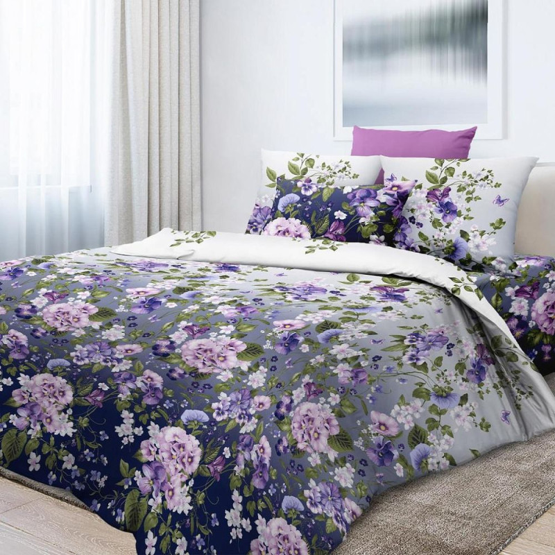 

Пододеяльник Ивановотекстиль евро 200х220 см перкаль Магия ночи, Фиолетовый, Магия ночи